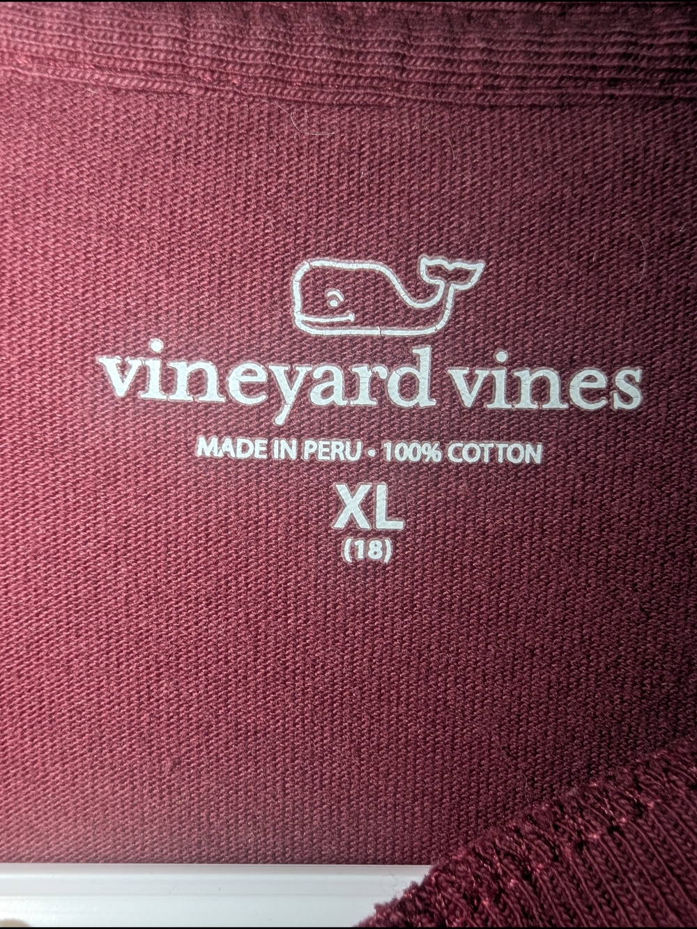 Vineyard Vines Men's Or Women's Long-Sleeve Pocket Tee - Maroon - Picture 2 of 3